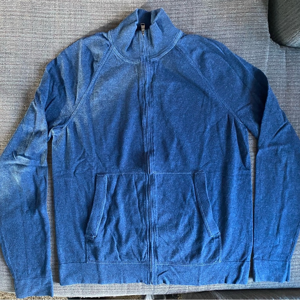 Banana Republic Men's Zip-Up Sweater in Blue